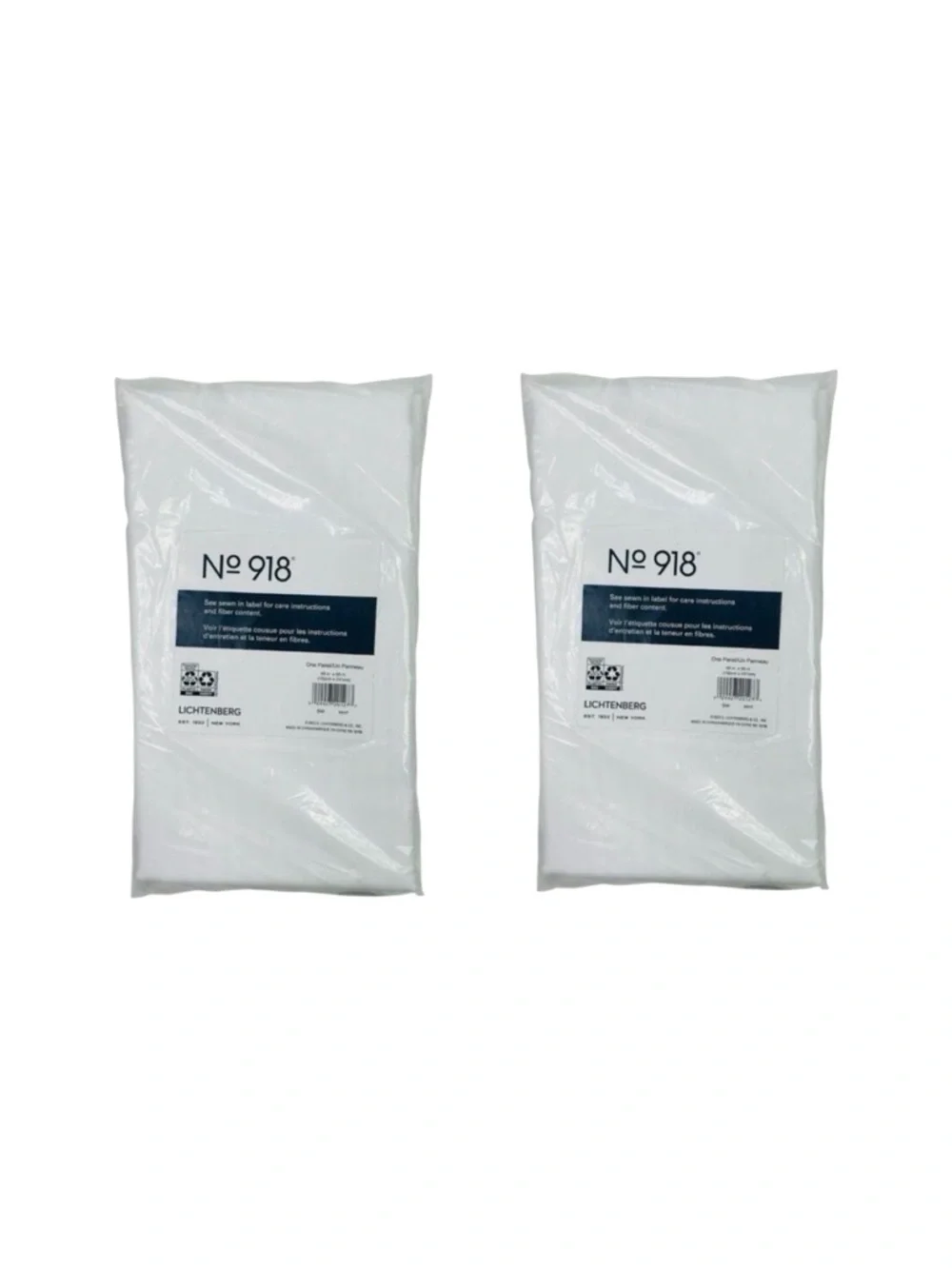 No. 918 Sheer Voile Rod Pocket Curtain Panel - 2 Count - 59” x 95” - White